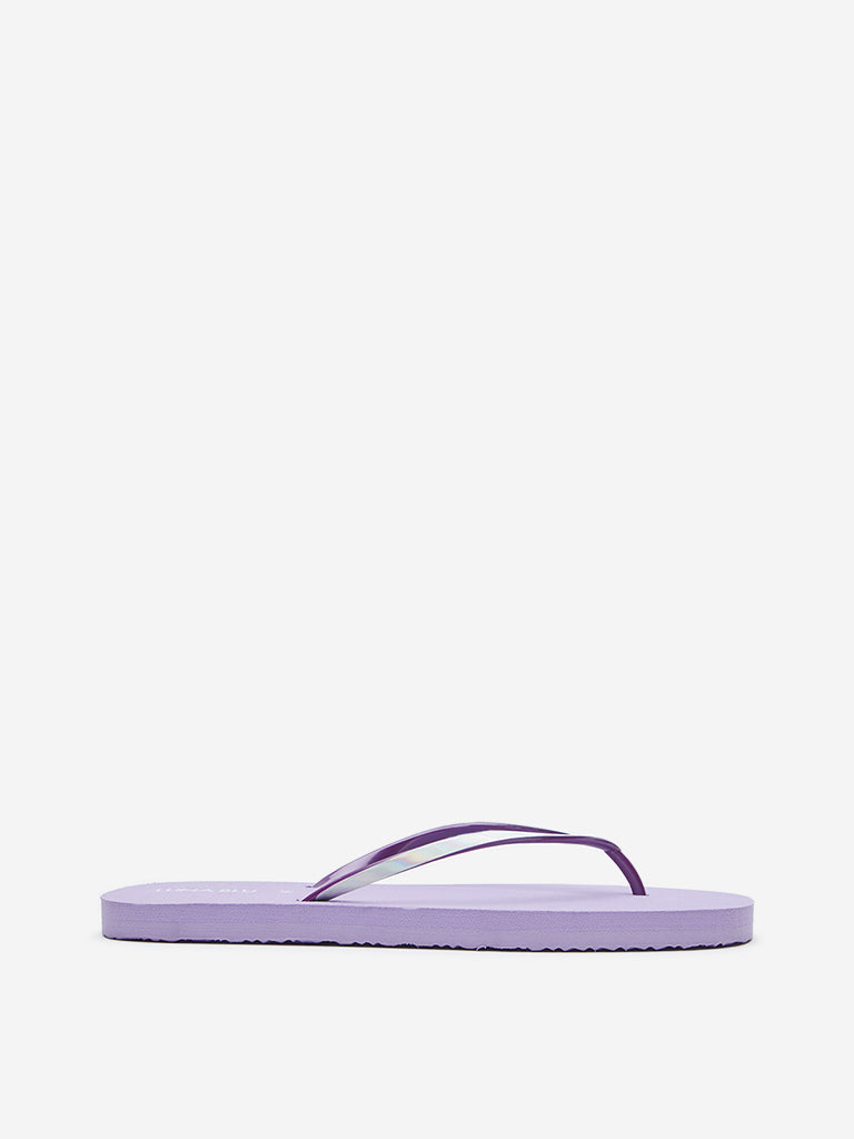 LUNA BLU Lilac Glossy Thong-Strap Flip-Flop