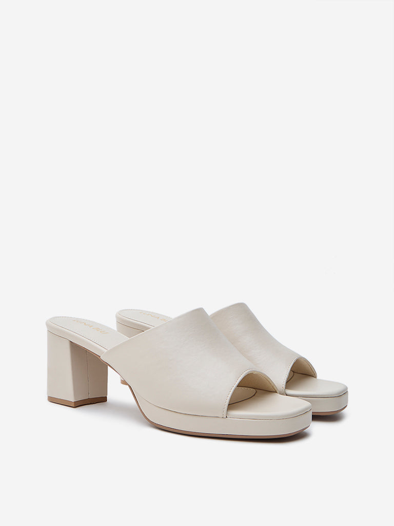 LUNA BLU Ivory Heel Sandals