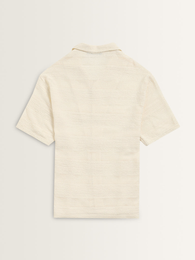 Nuon Off-White Striped Relaxed-Fit Shirt