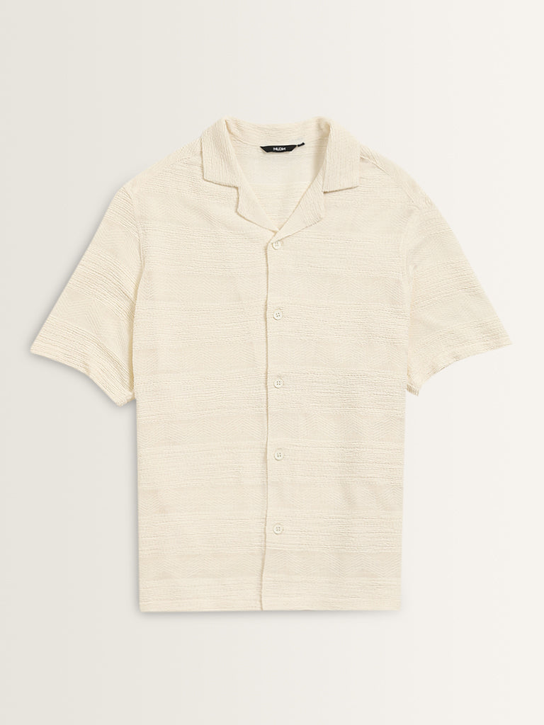 Nuon Off-White Striped Relaxed-Fit Shirt