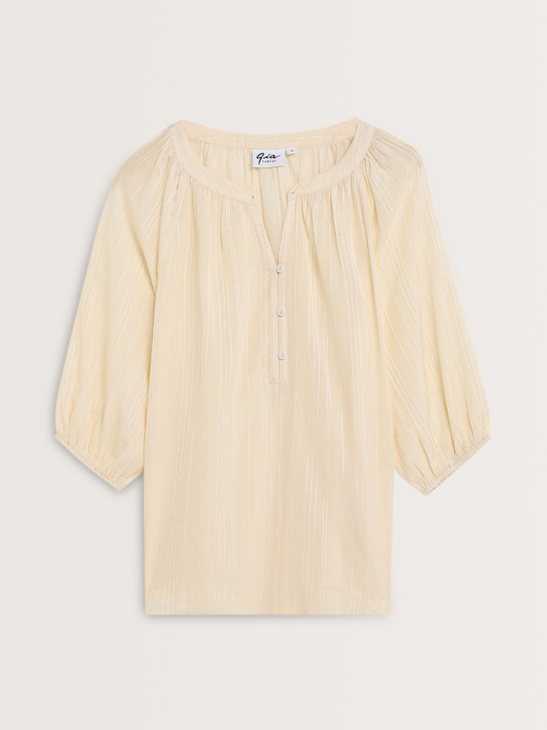 Gia Off-White Striped Blouse