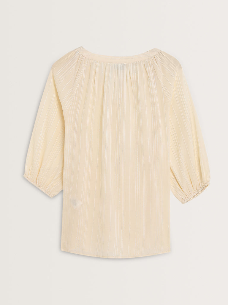 Gia Off-White Striped Blouse