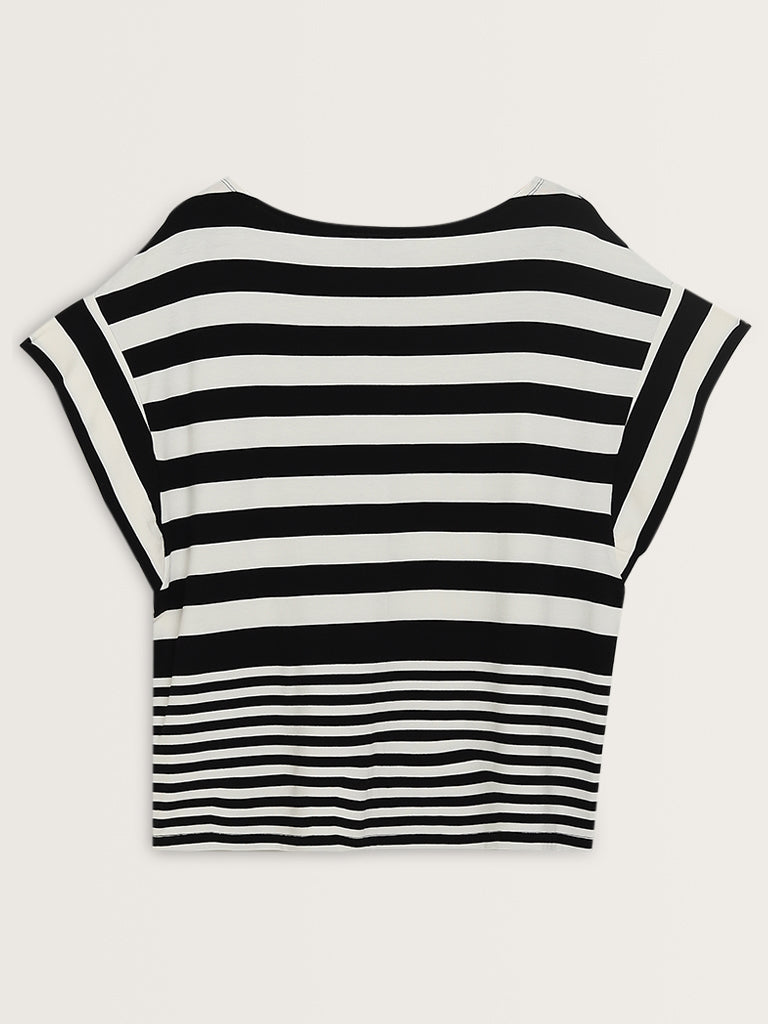 Gia Black & White Striped T-Shirt