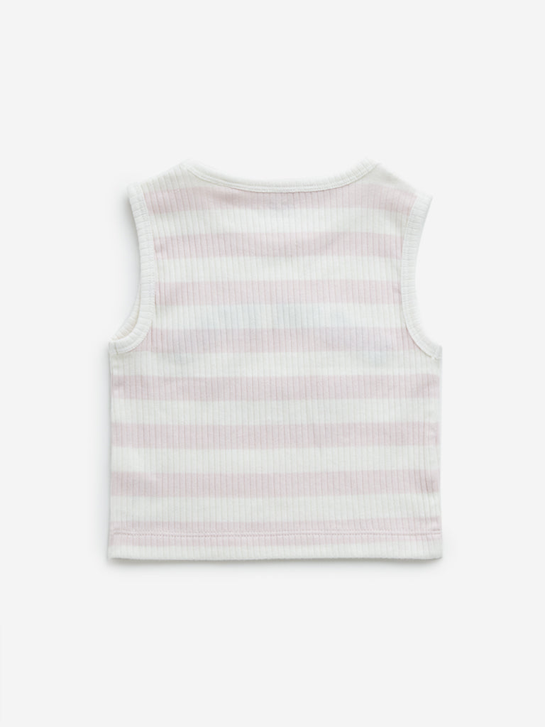 HOP Kids Pink Striped Cotton Top