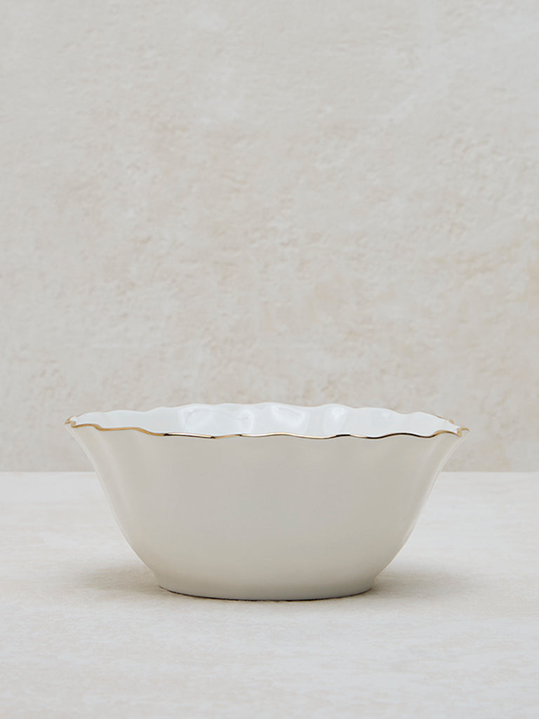 Westside Home White and Gold Small Bowl