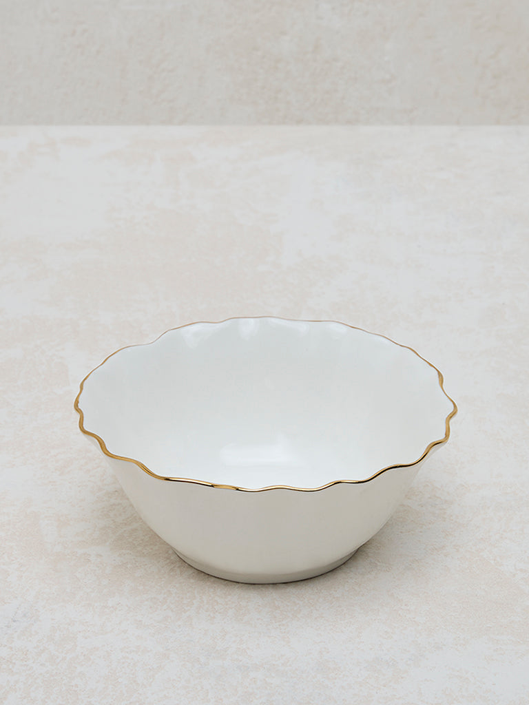 Westside Home White and Gold Small Bowl