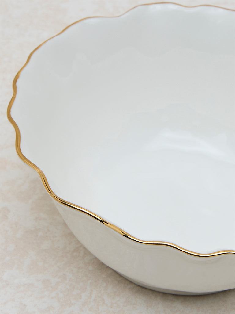 Westside Home White and Gold Small Bowl