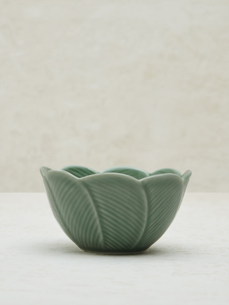 Westside Home Dark Green Tropical Design Small Bowl