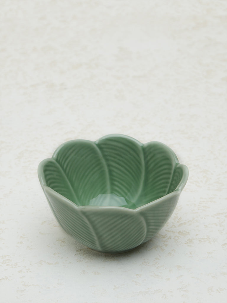 Westside Home Dark Green Tropical Design Small Bowl