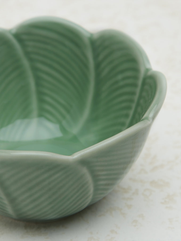 Westside Home Dark Green Tropical Design Small Bowl