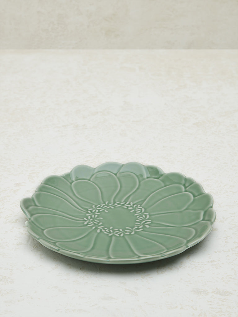 Westside Home Dark Green Tropical Design Side Plate