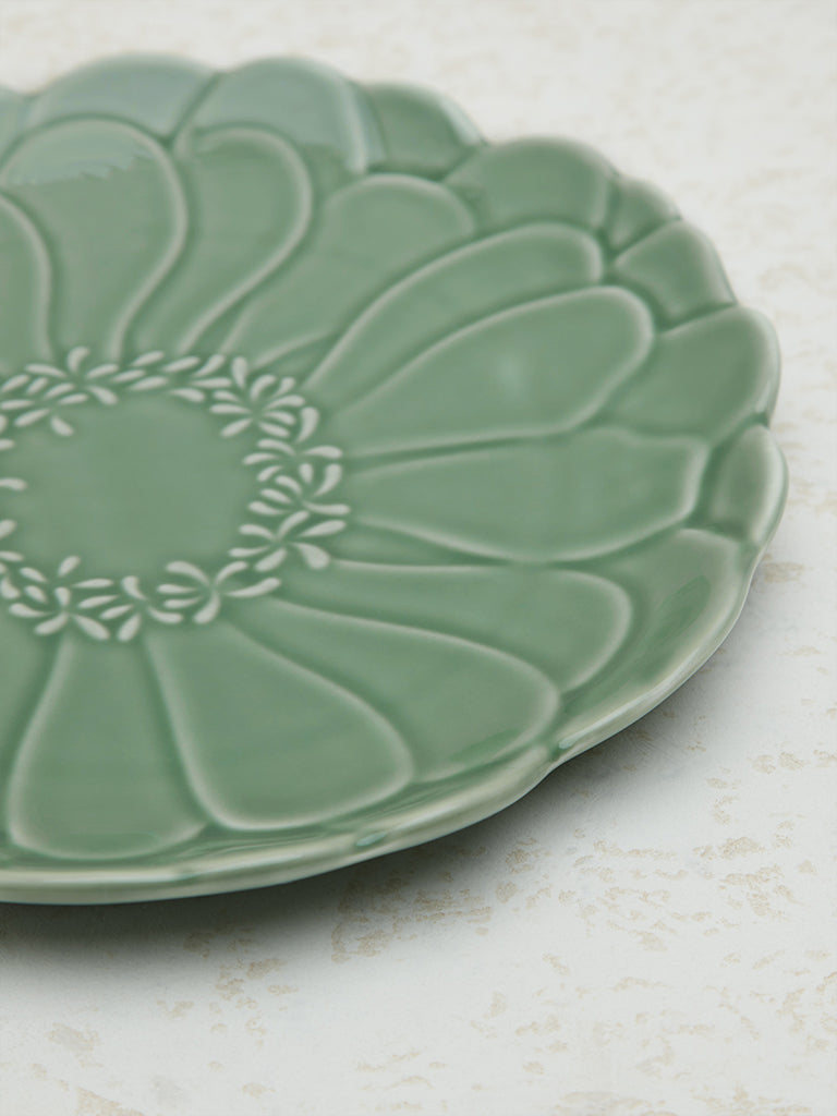 Westside Home Dark Green Tropical Design Side Plate