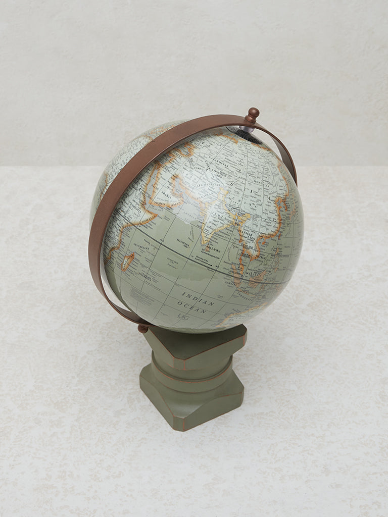 Westside Home Sage Wooden Globe Decorative Accessory