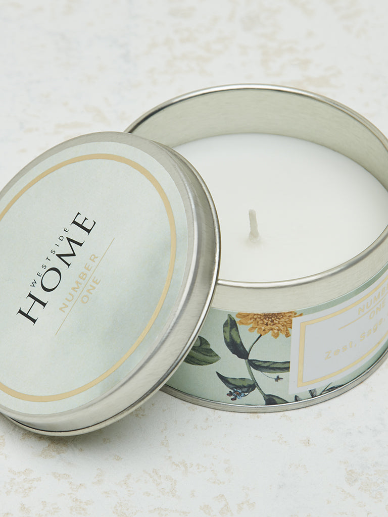 Westside Home Green Fleur Tin Candle