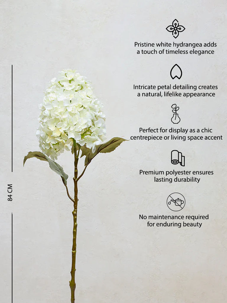 Westside Home White Hydrangea Artificial Flower- Large