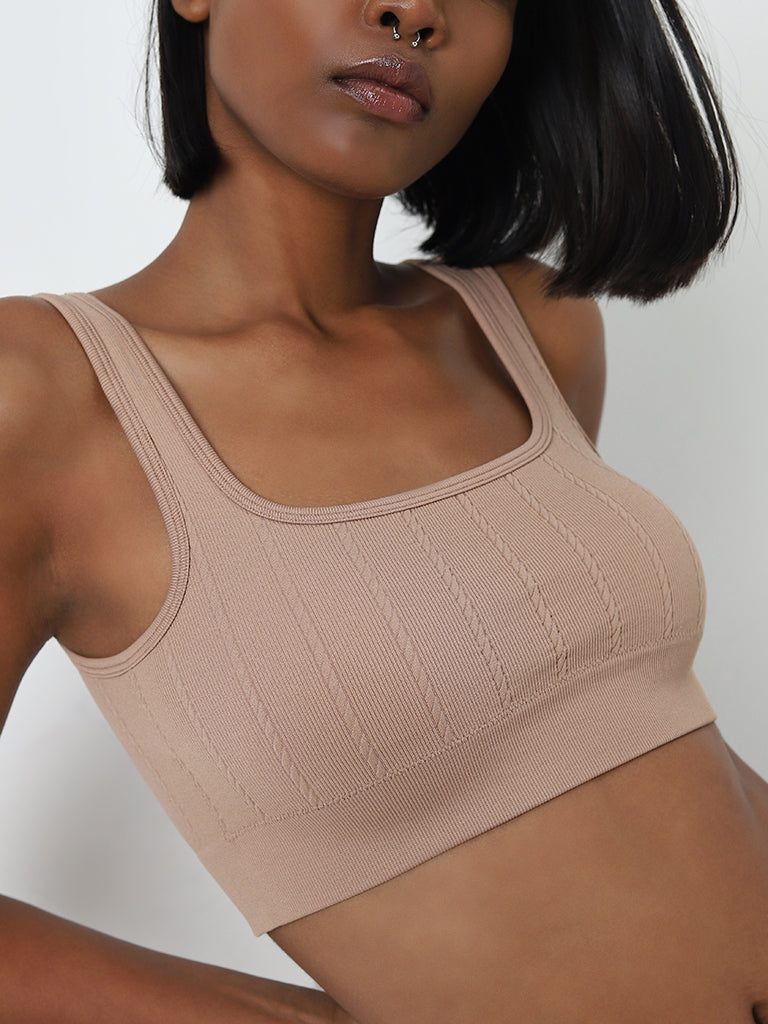 Superstar Light Taupe Textured Seam Free Bra