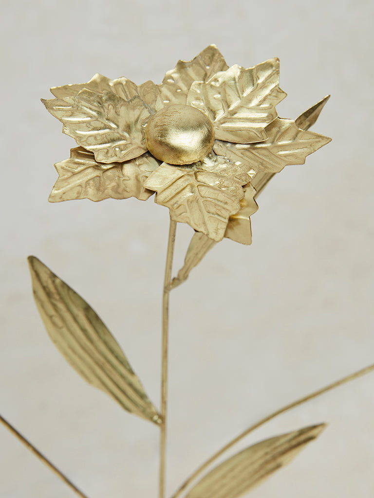 Westside Home Gold Metal Flower Decorative Accessory