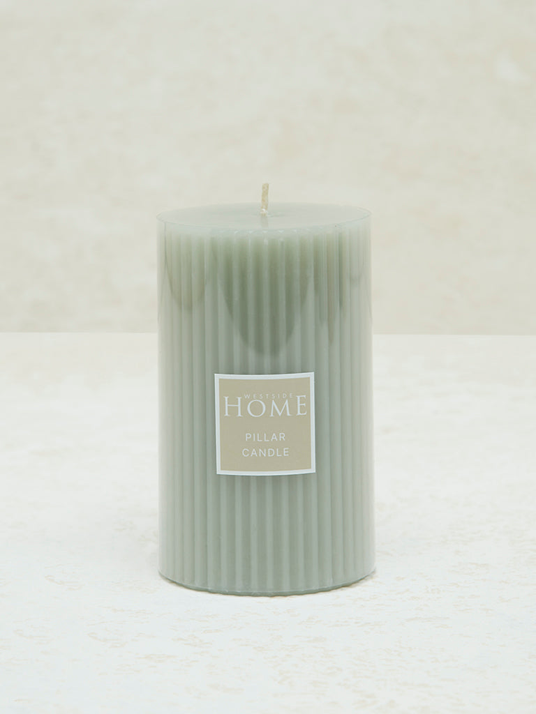 Westside Home Mint Ribbed Textured Pillar Candle