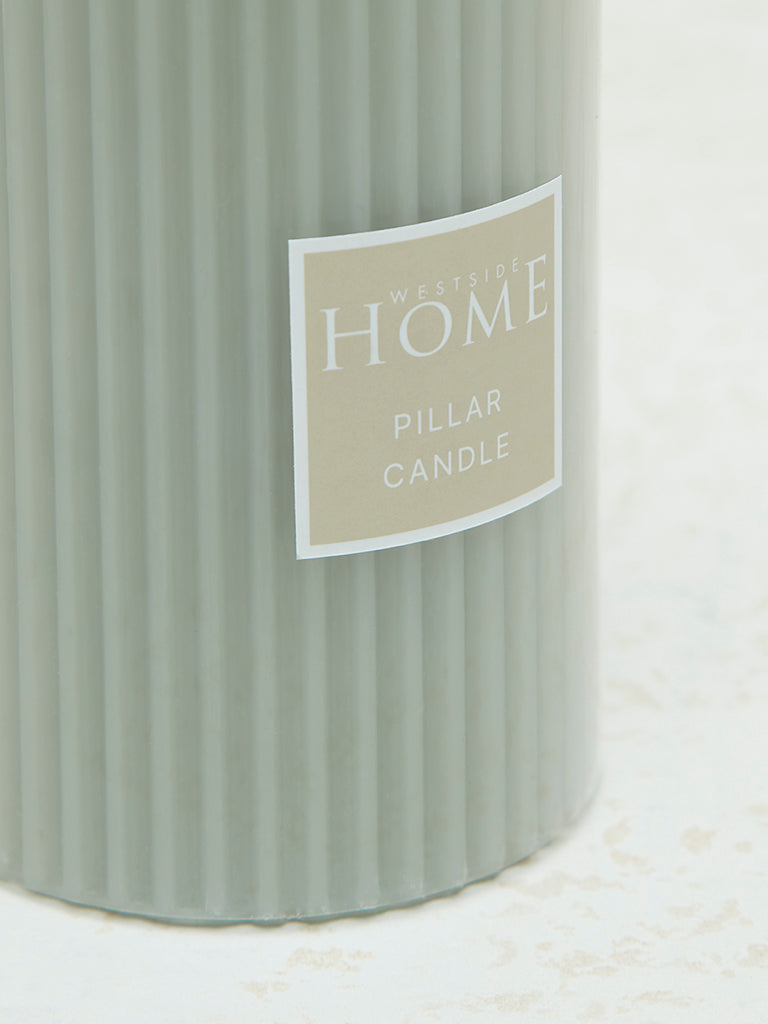 Westside Home Mint Ribbed Textured Pillar Candle