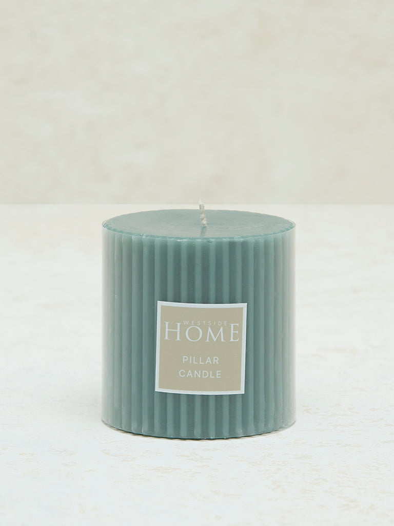 Westside Home Mint Ribbed Textured Pillar Candle - Small