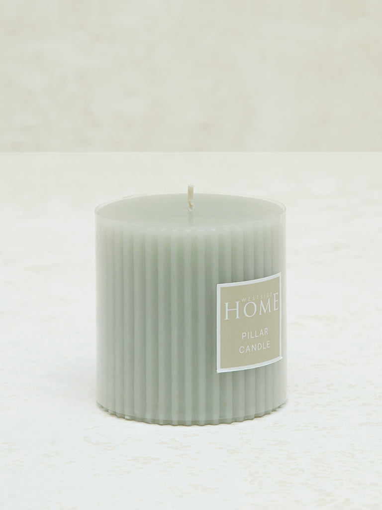 Westside Home Mint Ribbed Textured Pillar Candle - Small