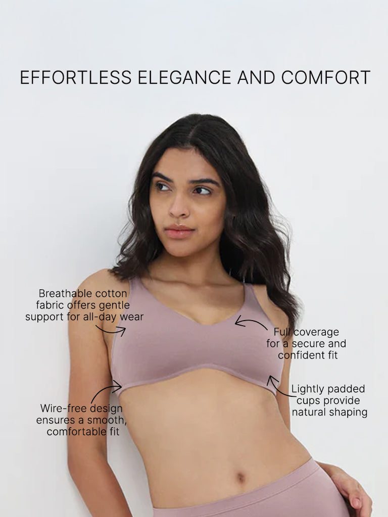 Wunderlove Mauve Padded Cotton Bra