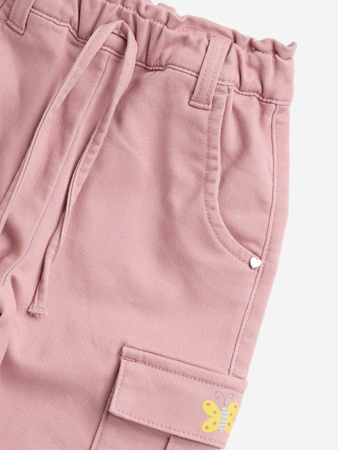 HOP Kids Pink Mid-Rise Cotton Blend Joggers