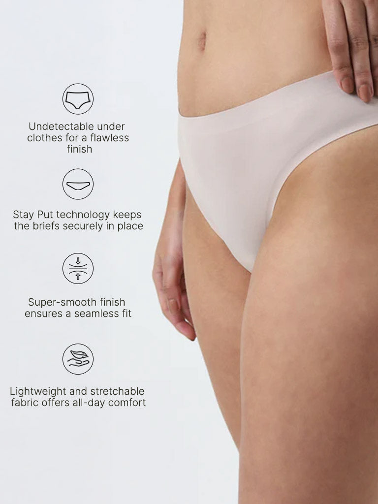 Wunderlove Light Beige Invisible Hi-Leg Brief