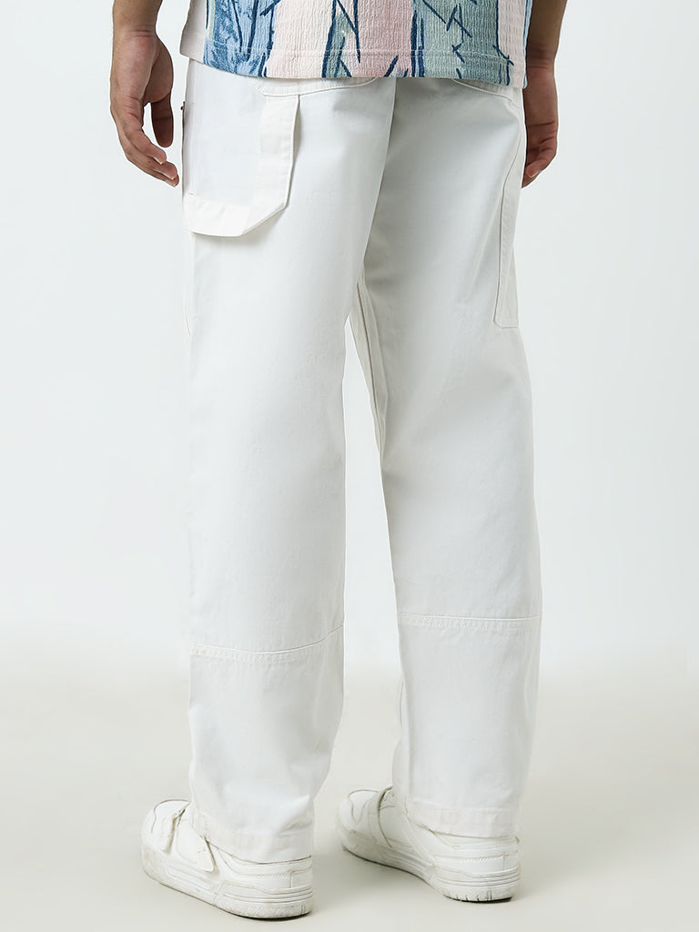 Nuon Off-White Relaxed - Fit Mid - Rise Jeans