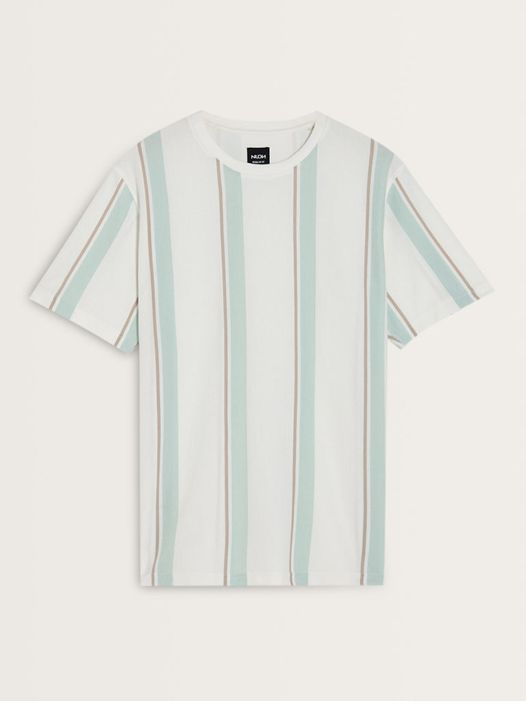 Nuon Sage Striped Relaxed-Fit Cotton T-Shirt