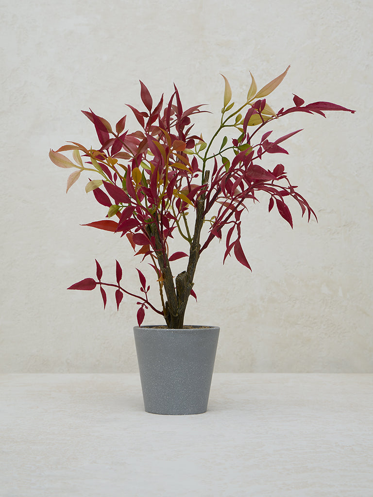 Westside Home Orange Bamboo Pot Artificial Plant