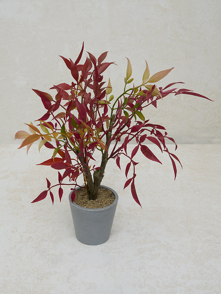 Westside Home Orange Bamboo Pot Artificial Plant