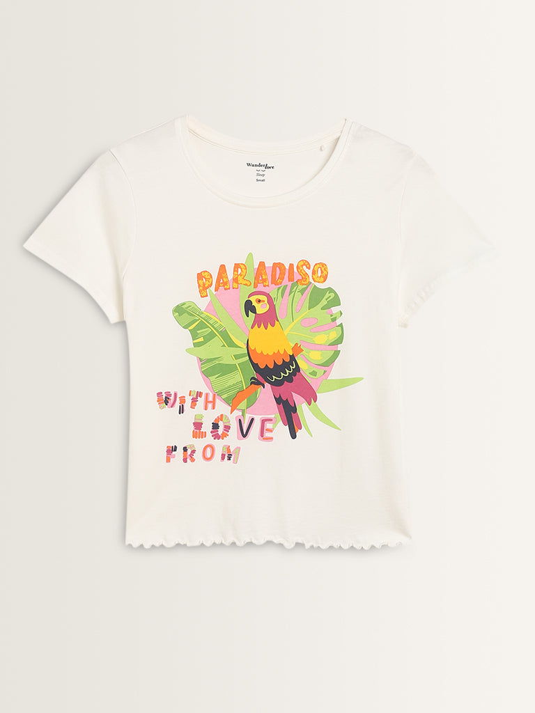 Wunderlove Multicolour Parrot Cotton Shorts Set In A Bag