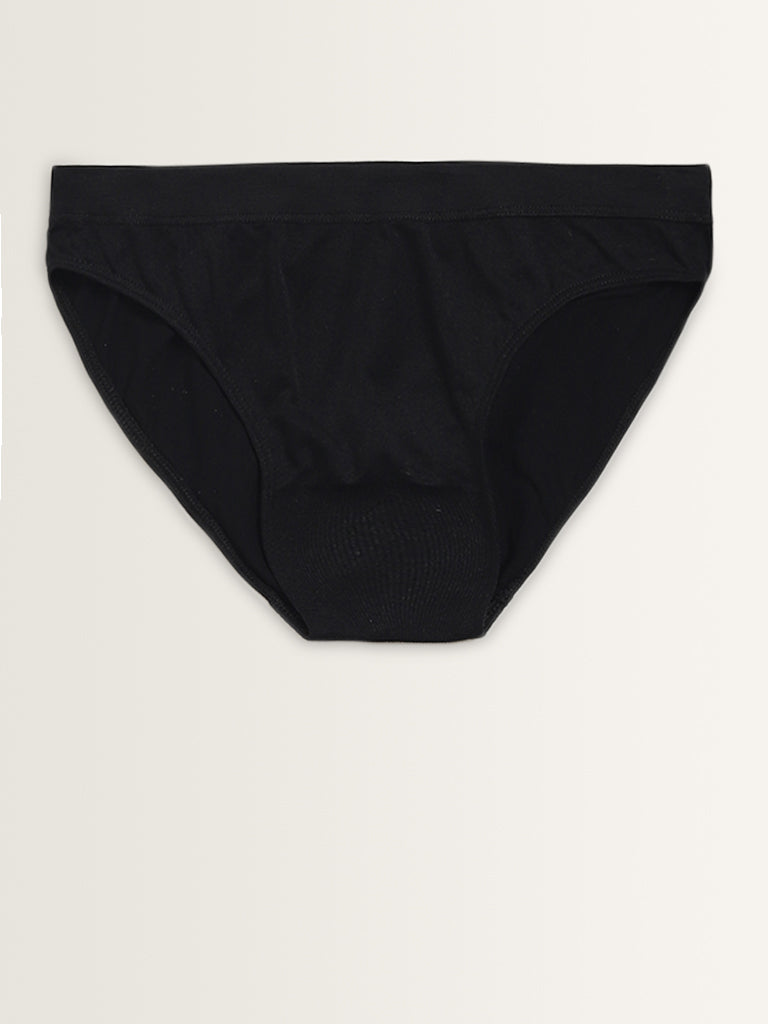 Superstar Black Seam-Free Bikini Brief