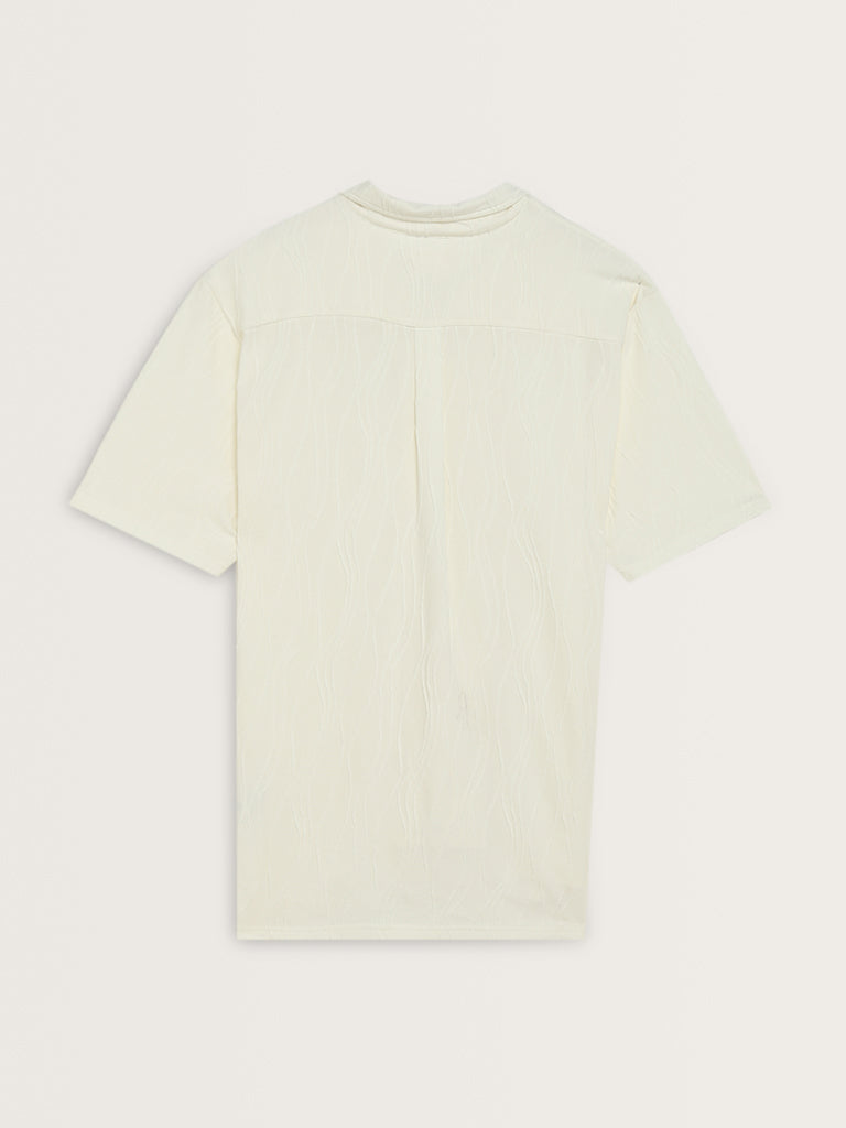 ETA Off-White Textured Relaxed Fit Shirt