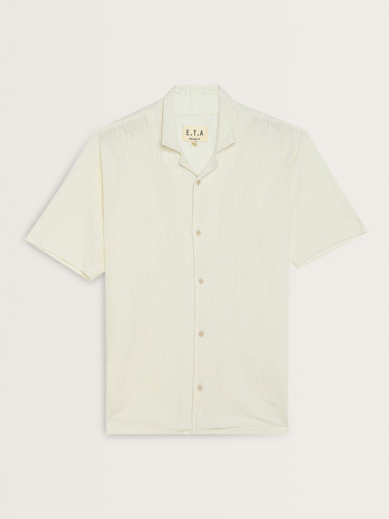 ETA Off-White Textured Relaxed Fit Shirt