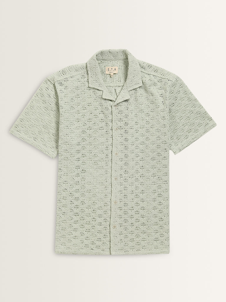 ETA Sage Crochet Detailed Relaxed-Fit Cotton Shirt