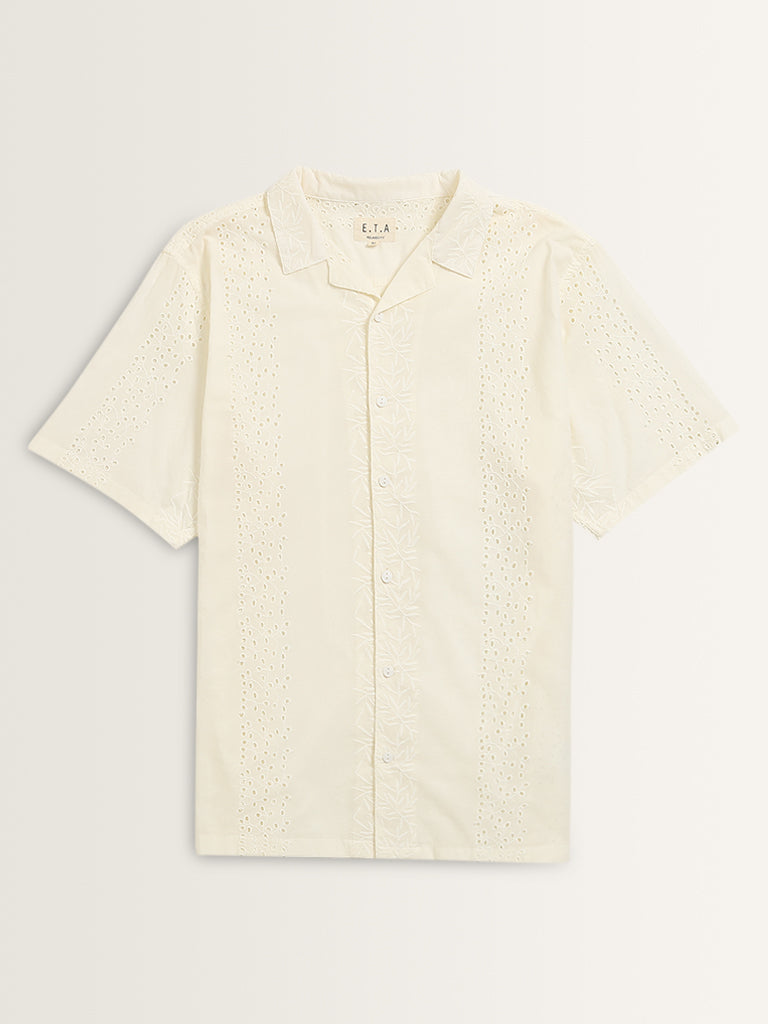 ETA Off-White Schiffli Design Relaxed-Fit Shirt