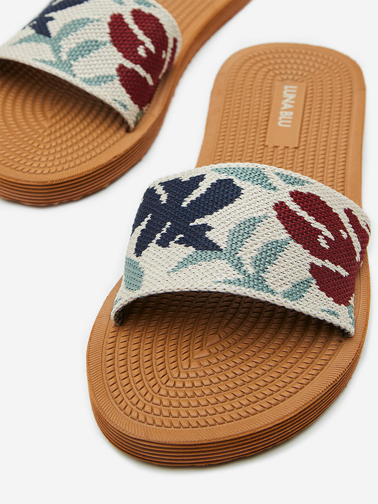 LUNA BLU Multicolour Knitted Slides