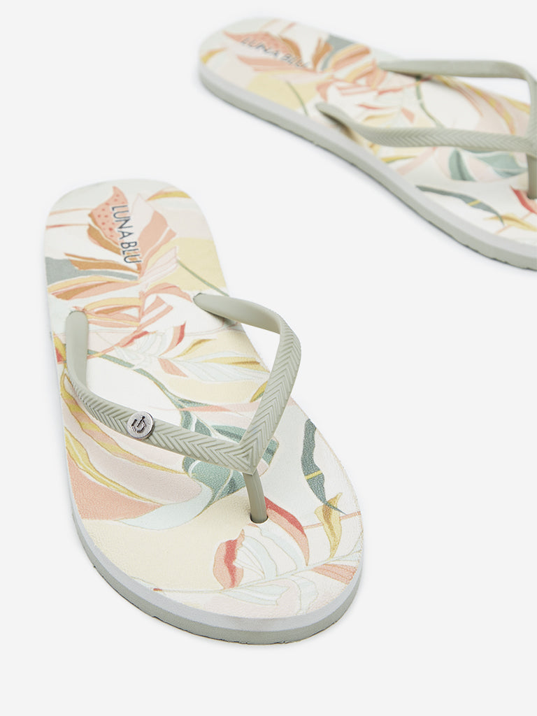 LUNA BLU Sage Tropical Design Flip-Flop