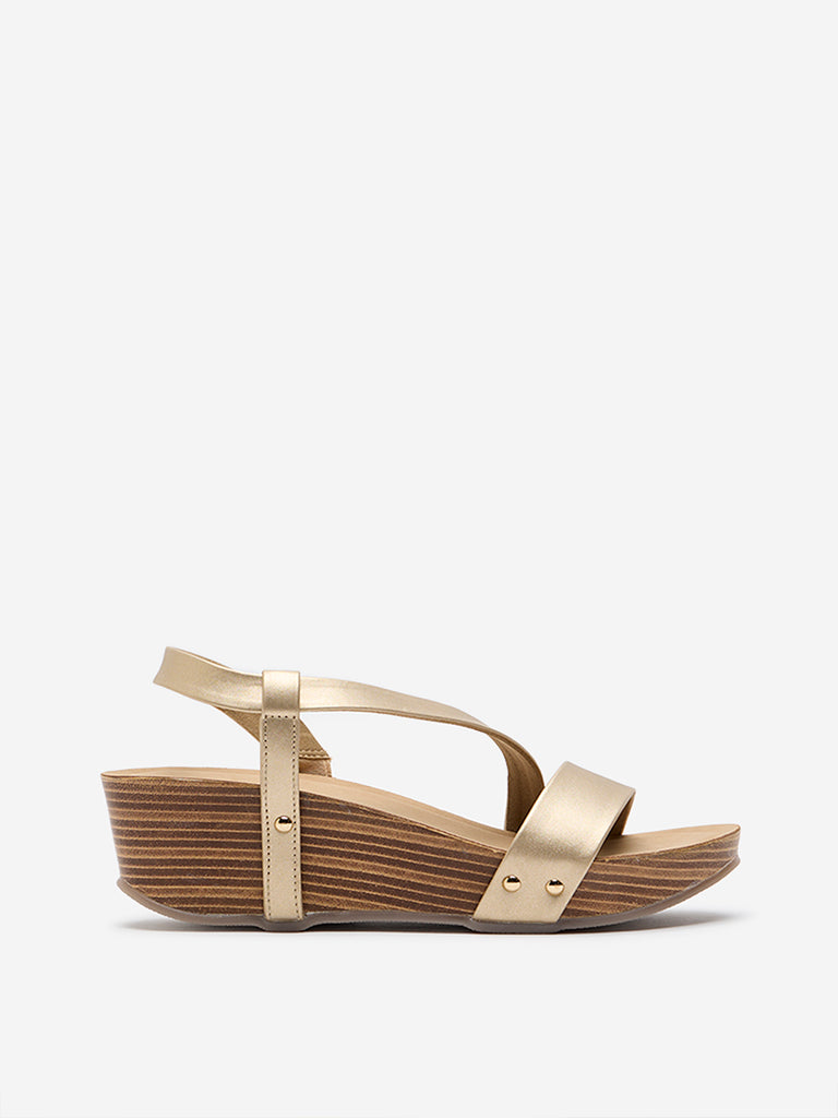 LUNA BLU Gold Slingback Sandals