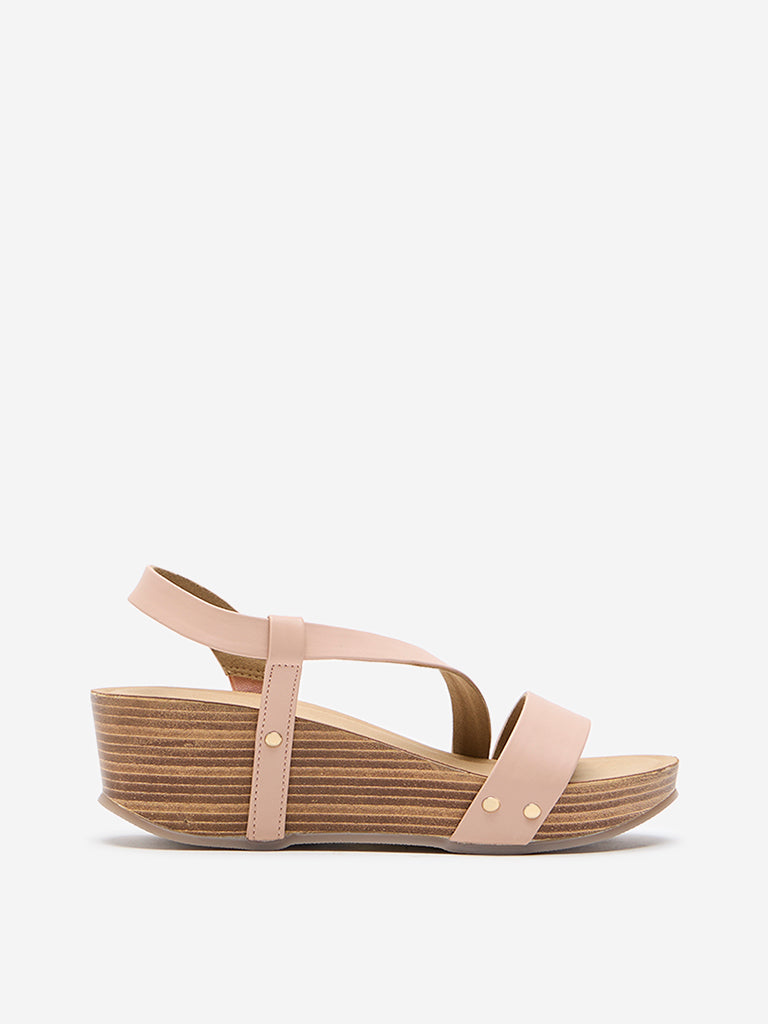 LUNA BLU Nude Pink Slingback Sandals