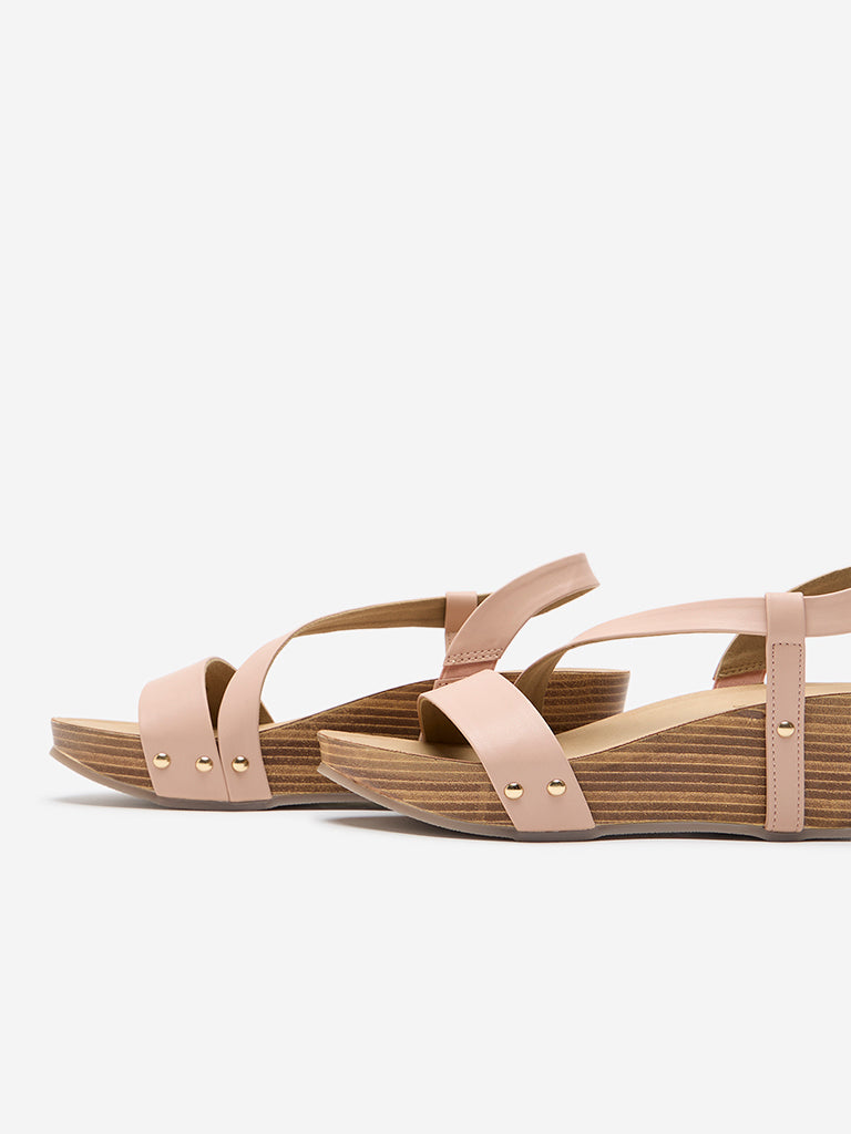 LUNA BLU Nude Pink Slingback Sandals