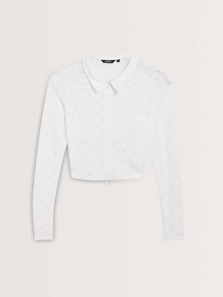 Nuon White Lace Detailed Shirt