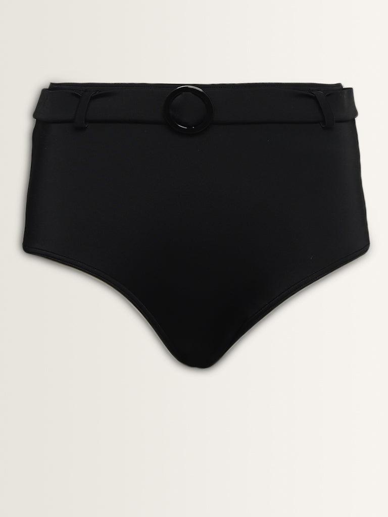 Wunderlove Swimwear Black Full Brief