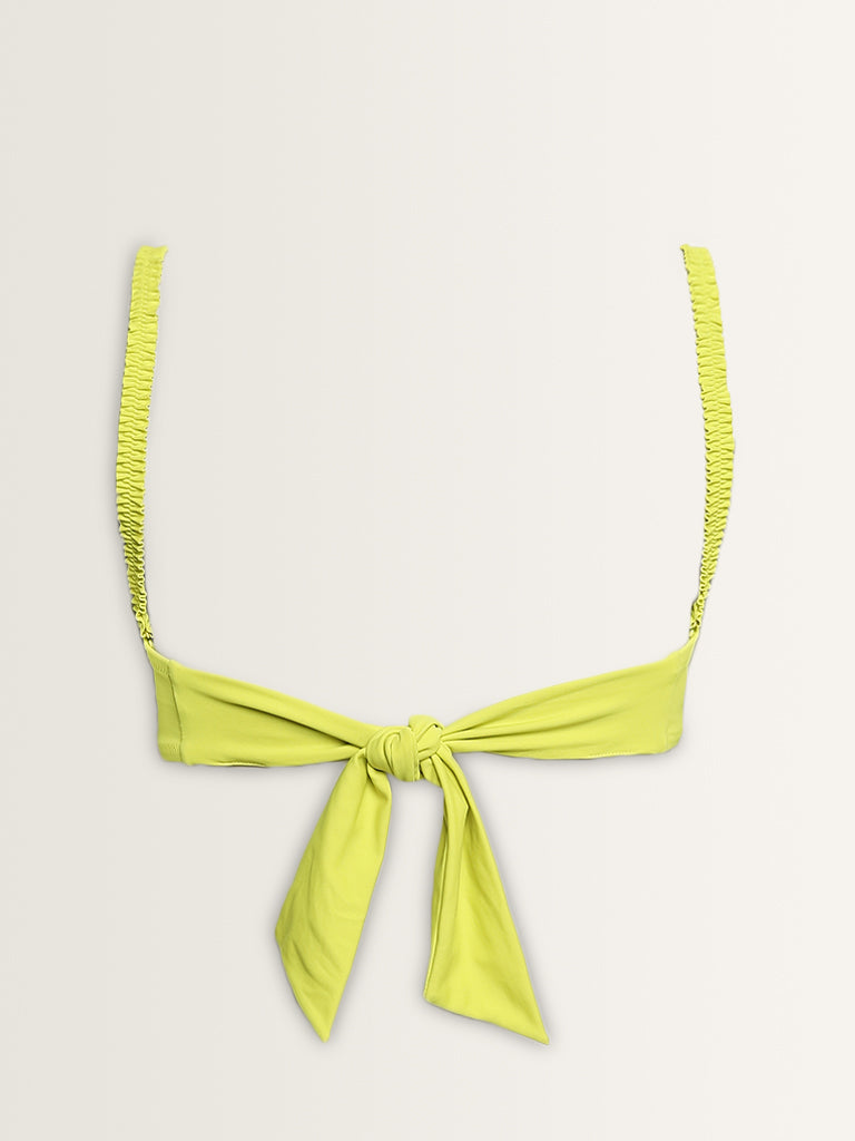 Wunderlove Swimwear Lime Smocked Padded Bra