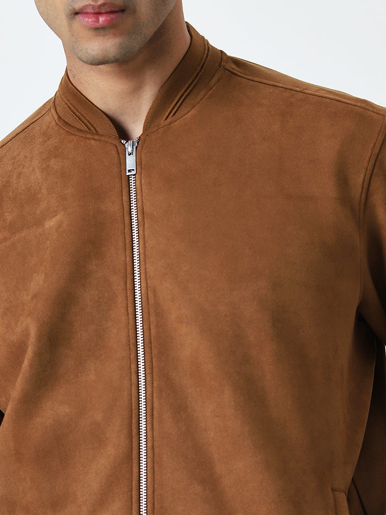 Ascot Tan Suede-Finish Relaxed-Fit Jacket