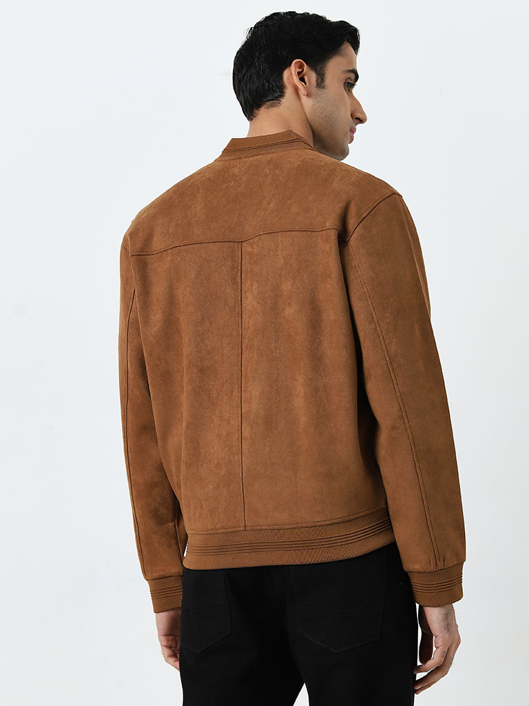 Ascot Tan Suede-Finish Relaxed-Fit Jacket