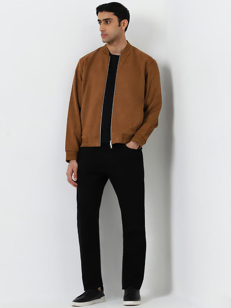 Ascot Tan Suede-Finish Relaxed-Fit Jacket