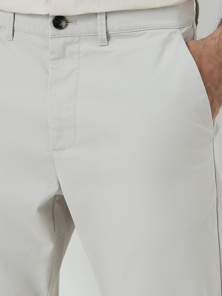 Ascot Off-White Relaxed-Fit Mid-Rise Cotton-Blend Chinos